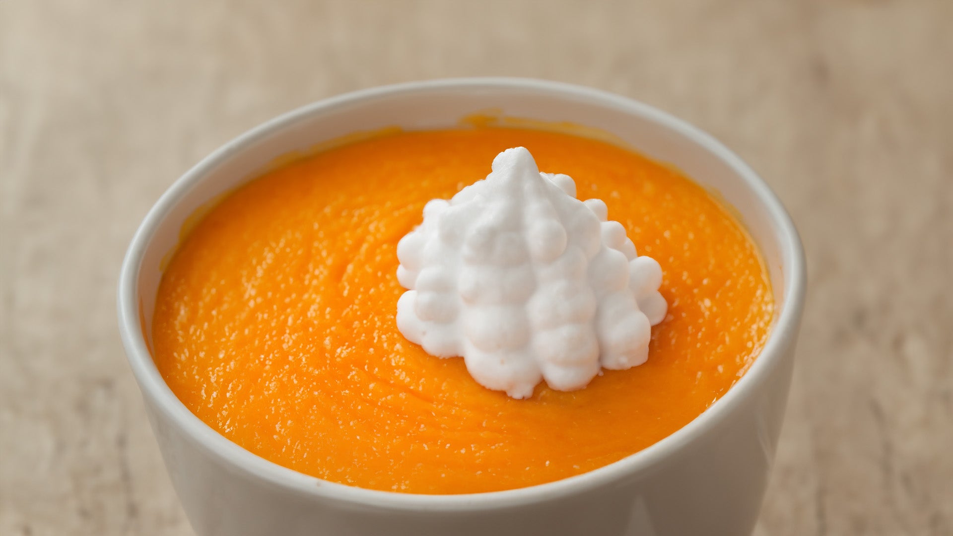 Crema de calabaza con espuma