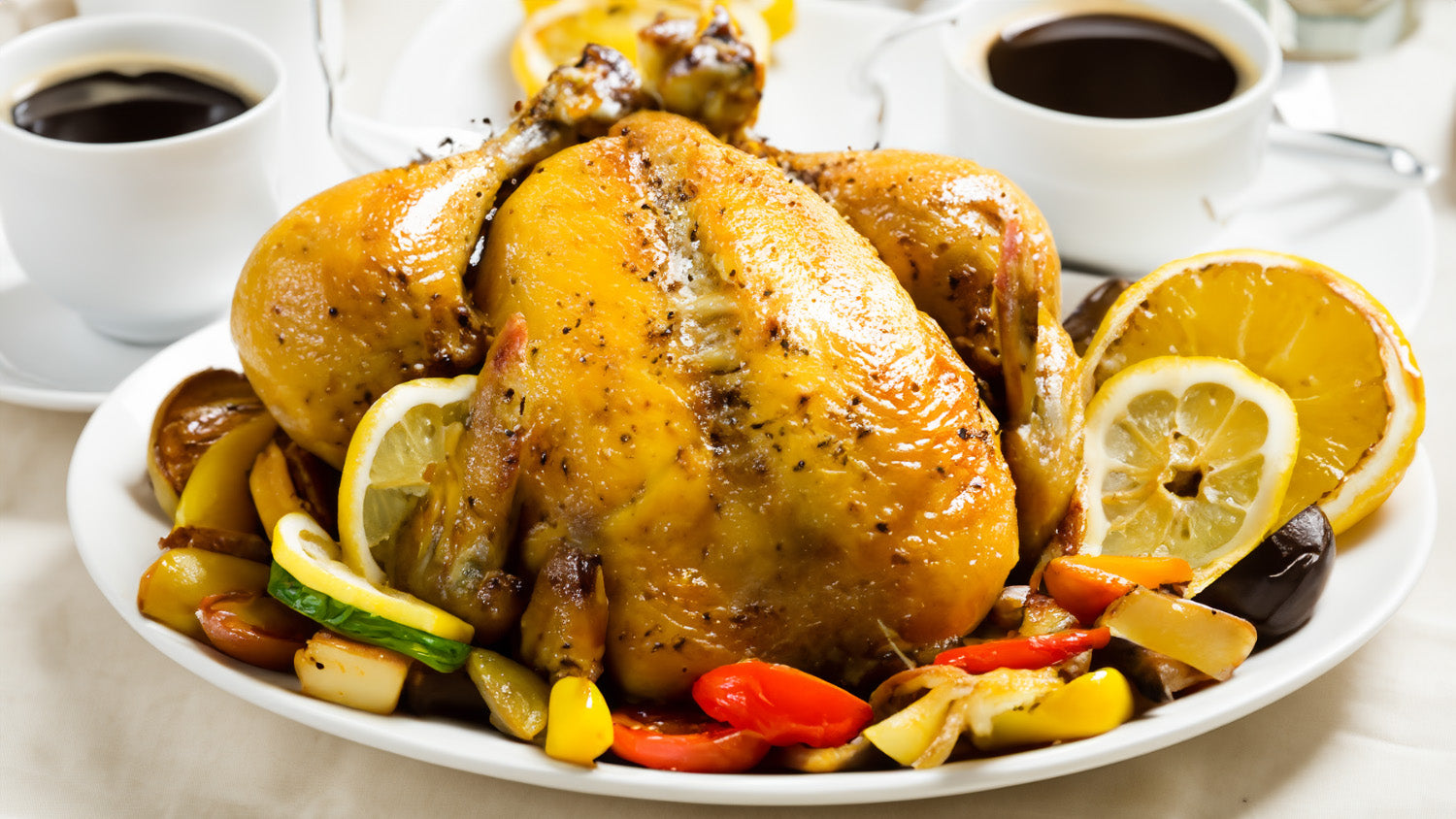 Receta de Pollo al Limón con Café y Verduras al Horno