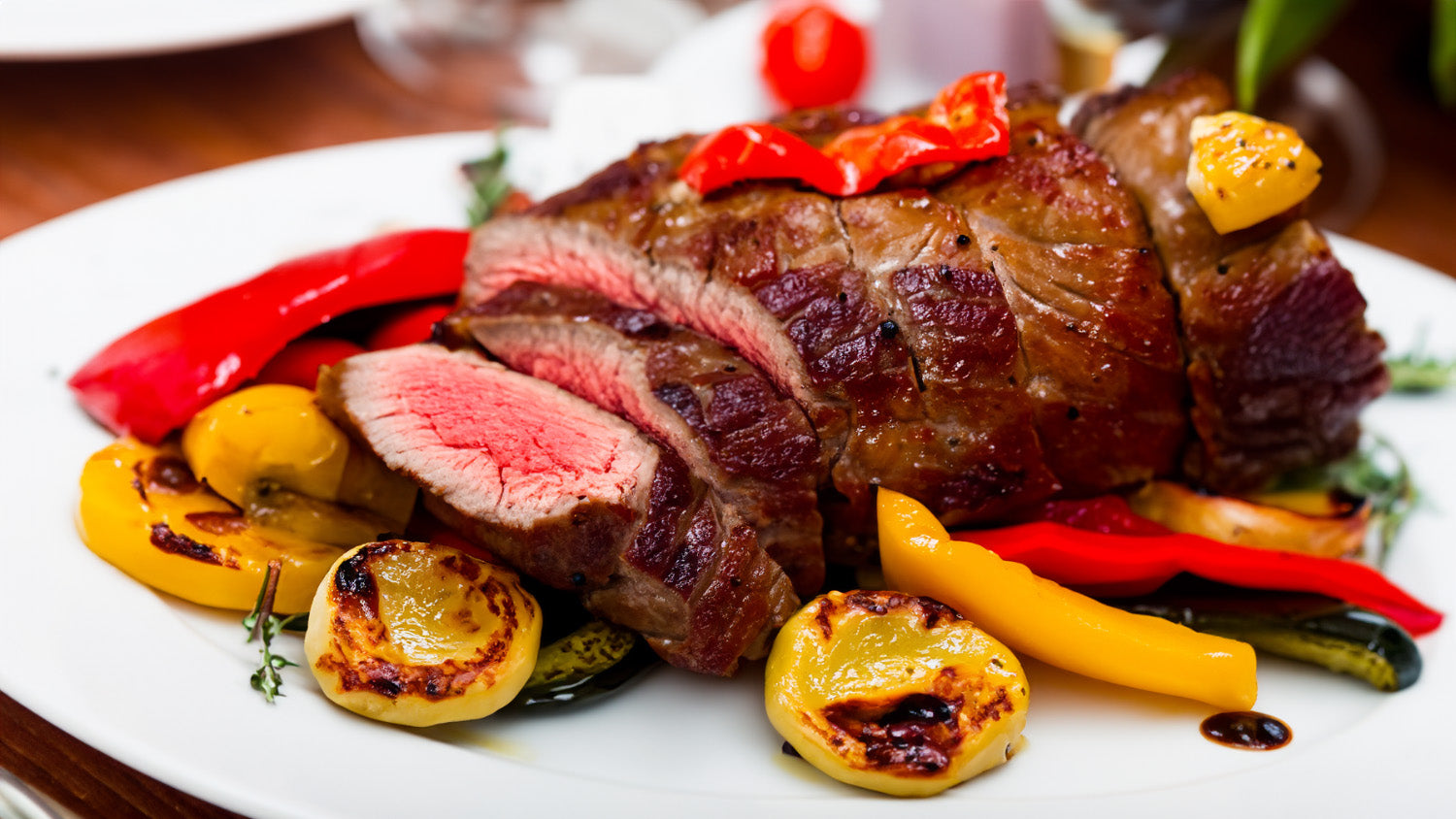 Roast Beef al Estilo Gourmet con Verduras Asadas