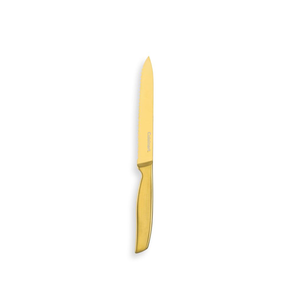 Set Cuchillos Dorados 15 Pzas Con Bloque Blanco Cuisinart