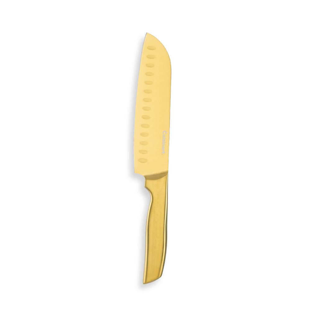 Set Cuchillos Dorados 15 Pzas Con Bloque Blanco Cuisinart