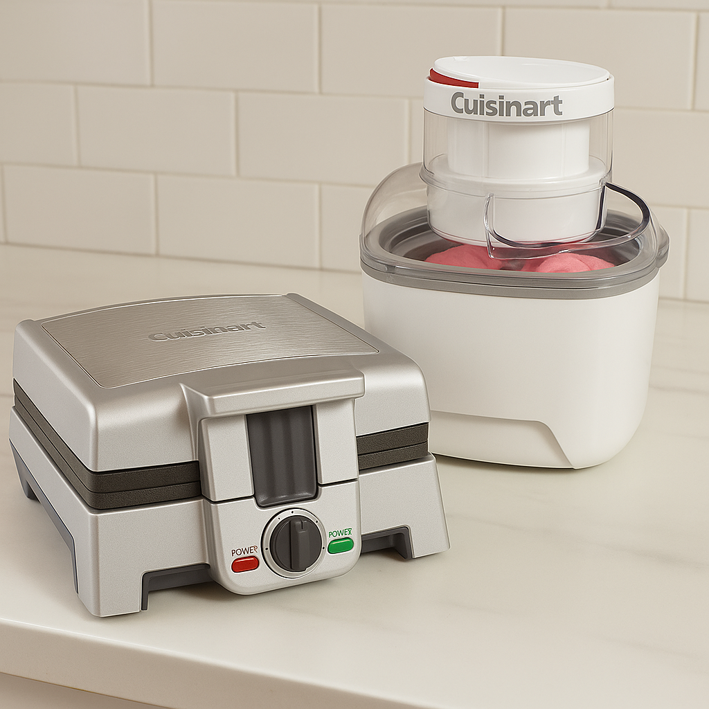 Combo Máquina para Palitos de Waffles WAF-ST6 + Máquina para Helados ICE-M10 de Cuisinart®