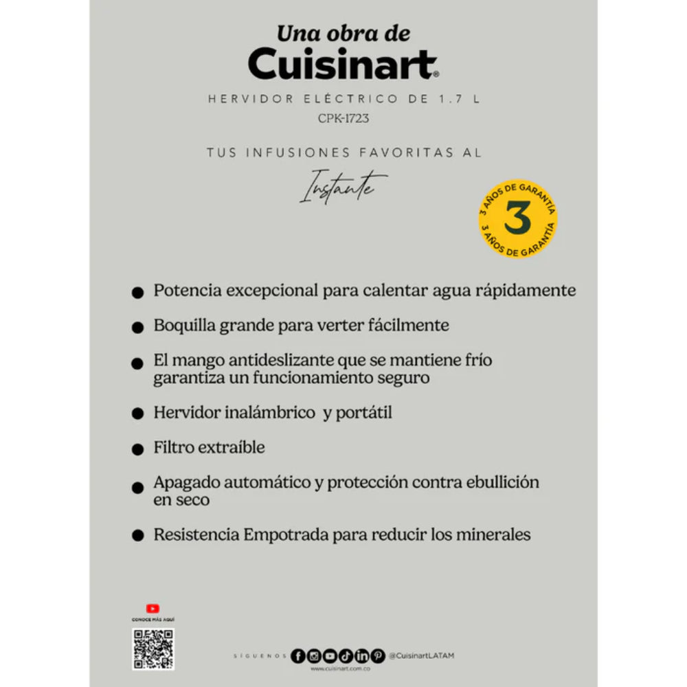 Hervidor Eléctrico De 1.7L Cuisinart®