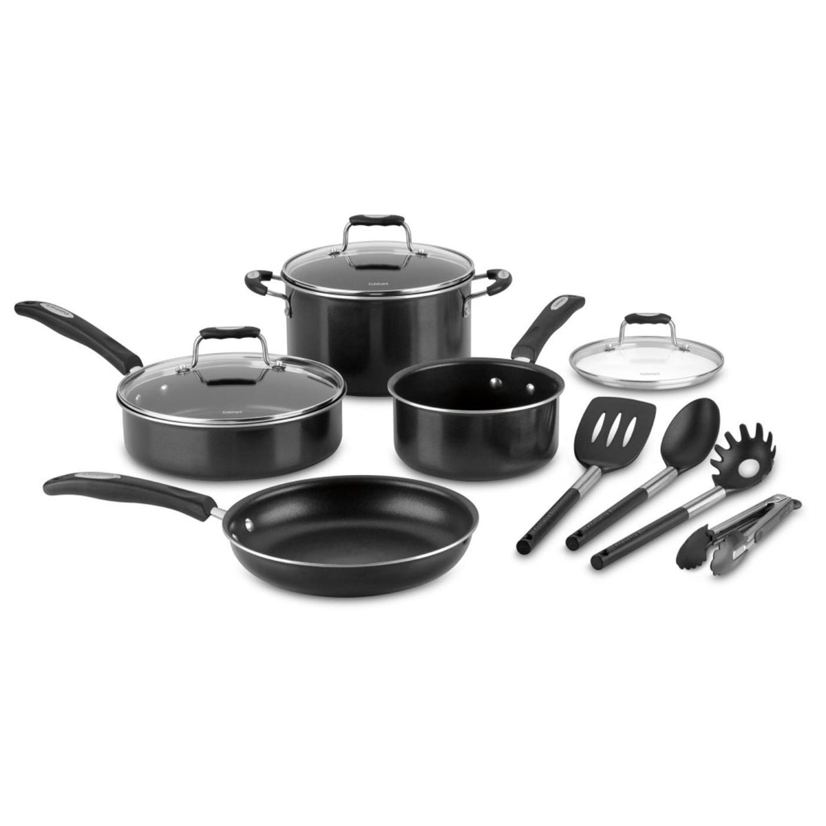 Set De Ollas Antiadherentes, Aluminio, 11 Piezas P57-11BK de Cuisinart®_001