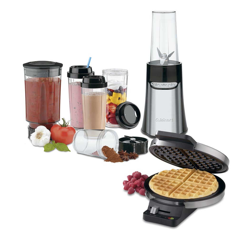 Combo Sistema Compacto Portátil + Waffle Clásica Redonda Cuisinart CPB300YWMRCA-CO -1
