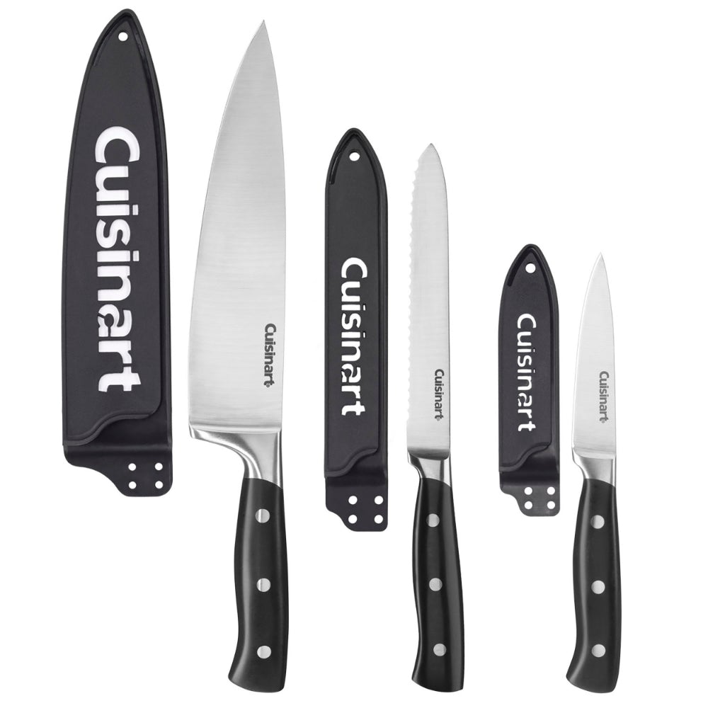 Cuisinart Remache triple forjado clásico, juego de cuchillos de 15 piezas  con bloque, cuchillas de acero inoxidable de alto carbono superiores para