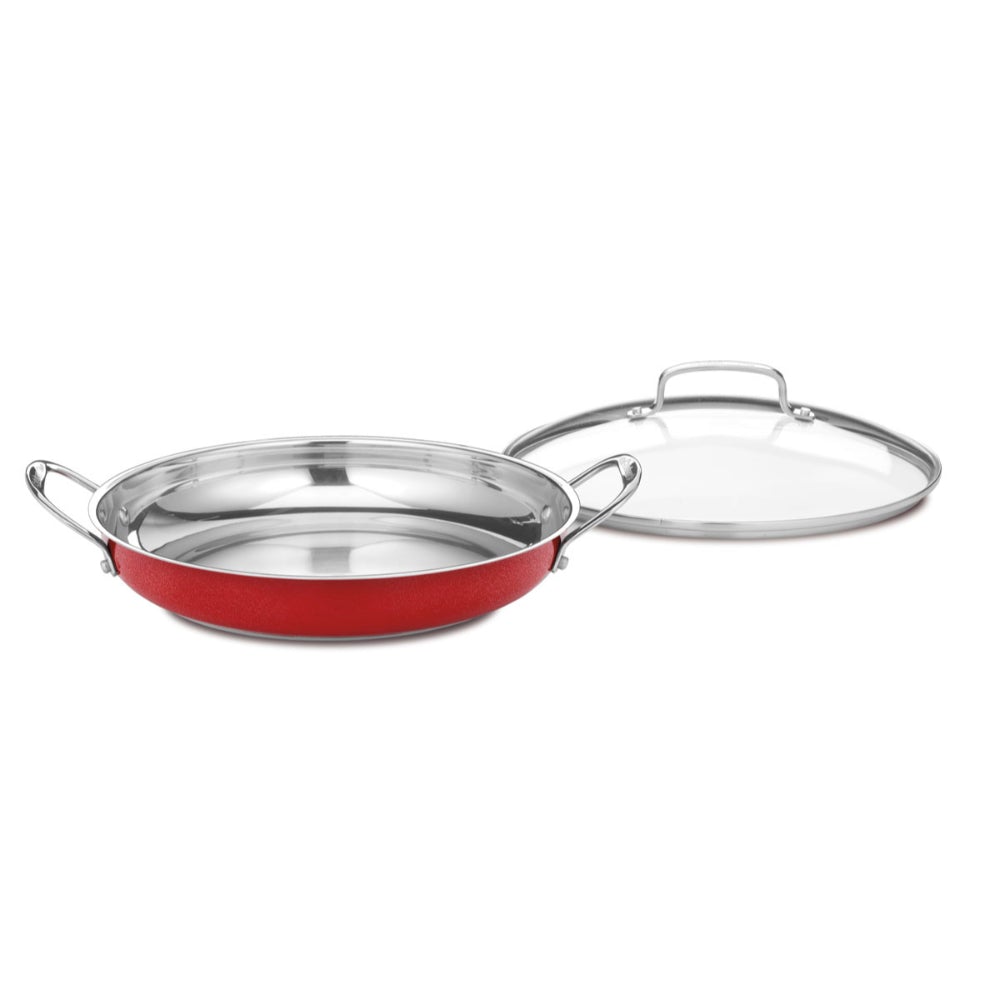 Cacerola con Tapa Acero Inoxidable de 30 cm Rojo Cuisinart CS25-30DMR