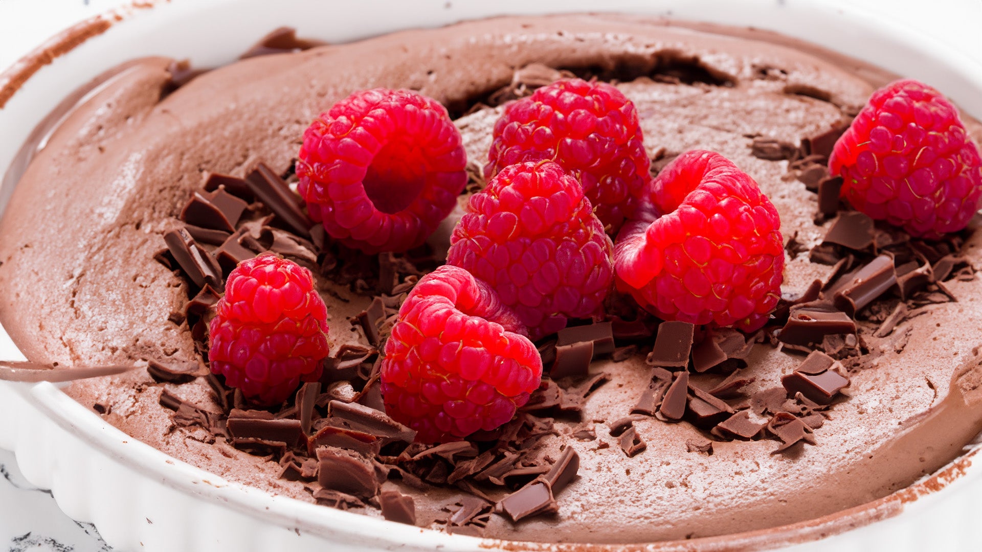 Mousse de chocolate con frambuesas