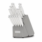 Juego De Cuchillos 14 Pzas Mango Blanco Con Bloque Gris Cuisinart