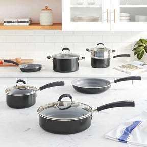 Set de Ollas Antiadherentes de 11 pcs Cerámica 54C-11BKC de Cuisinart®