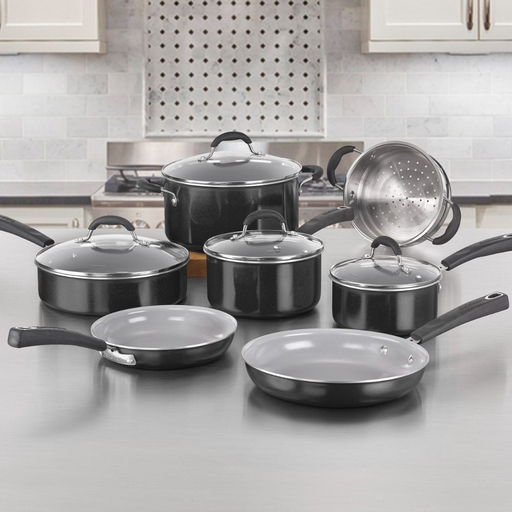 Set de Ollas Antiadherentes de 11 pcs Cerámica 54C-11BKC de Cuisinart®