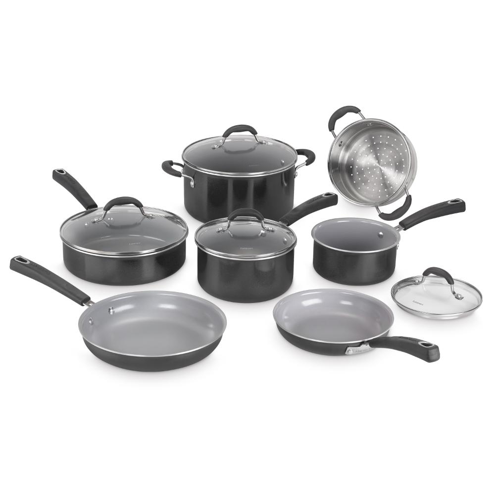 Set de Ollas Antiadherentes de 11 pcs Ceramica XT 54C-11BK de Cuisinart_001