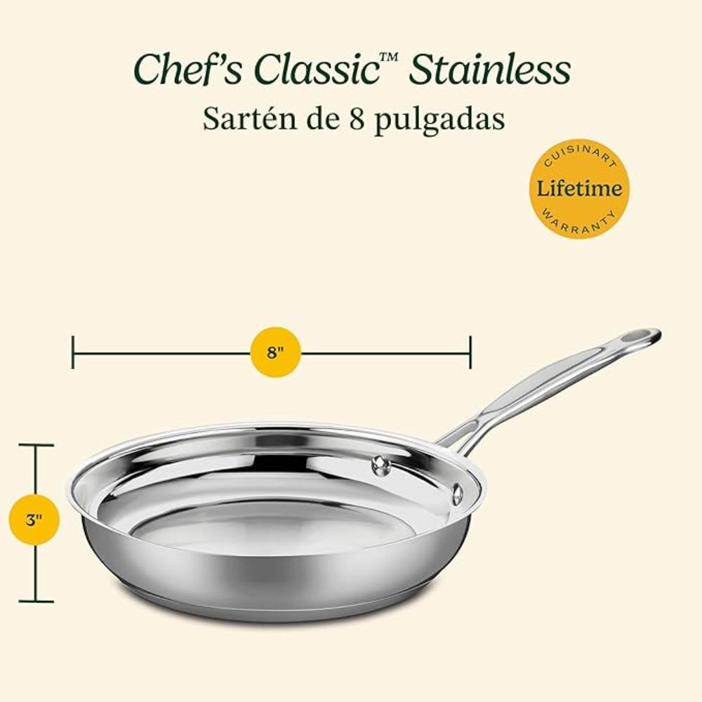 Sartén de acero inoxidable Chef's Classic™ de 8" 722-20C de Cuisinart®