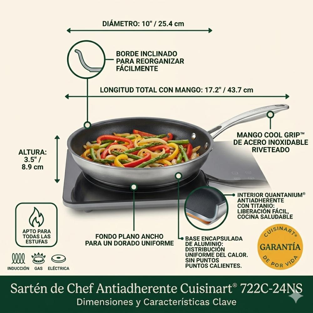 Sartén de Chef Antiadherente de 10" 722C-24NS de Cuisinart®