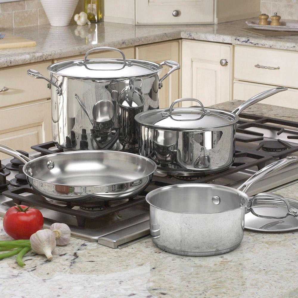 Set de Ollas de Acero Inoxidable de 7 pcs Chef's Classic™ 77-7 de Cuisinart®