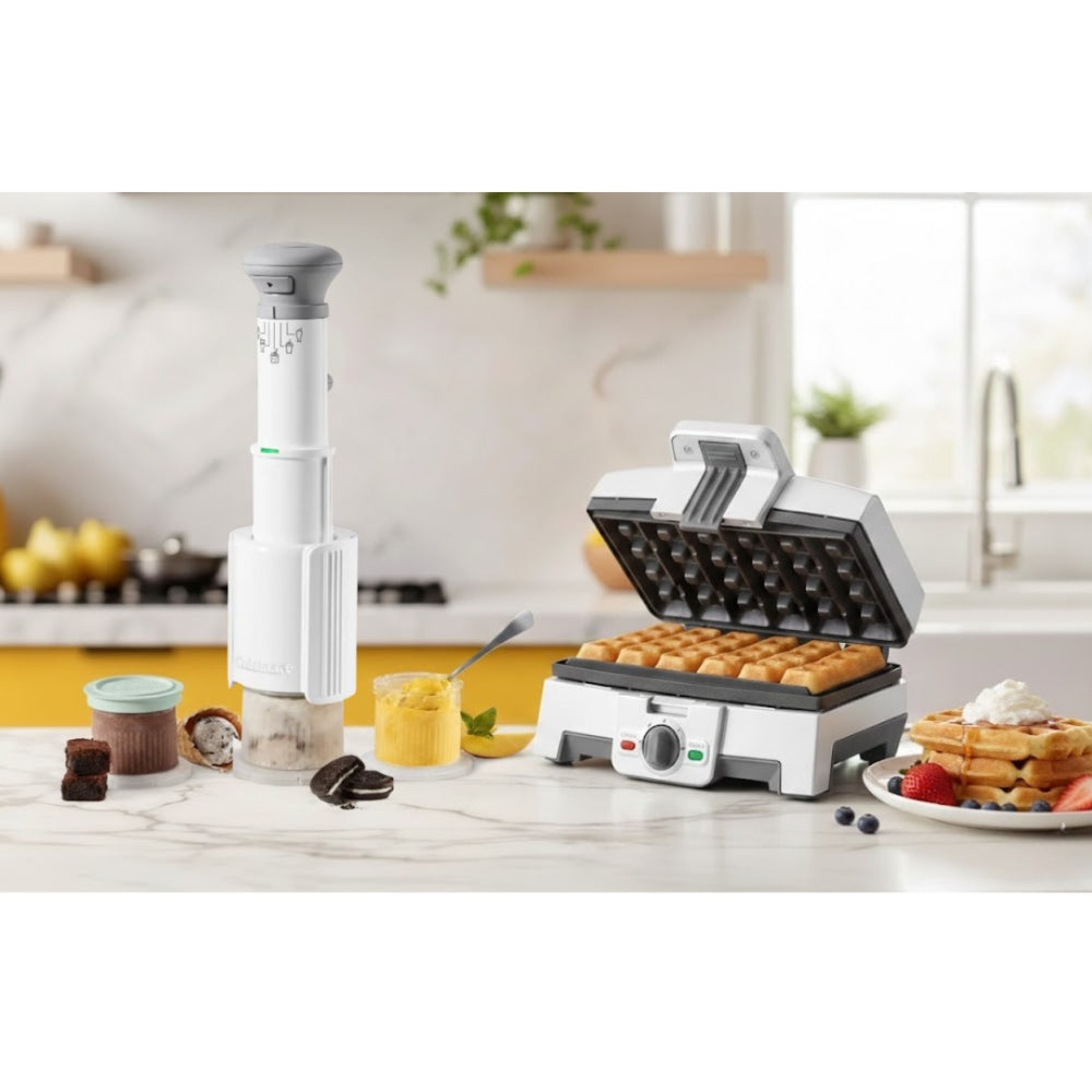Máquina Palitos Waffle WAF-ST6+Máquina para postre congelados ICE-FD10 de Cuisinart®