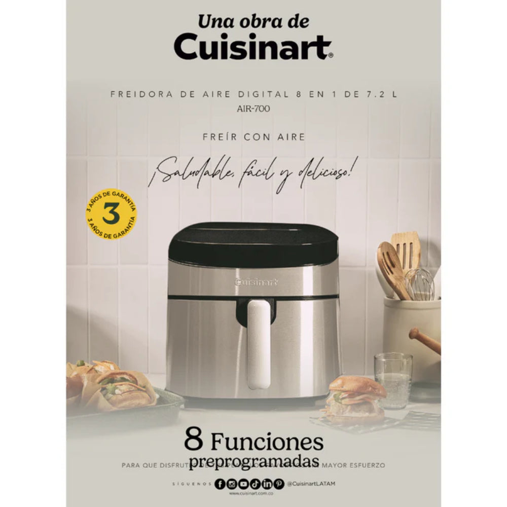 Freidora De Aire Digital 8 En 1 De 7.2L Cuisinart®