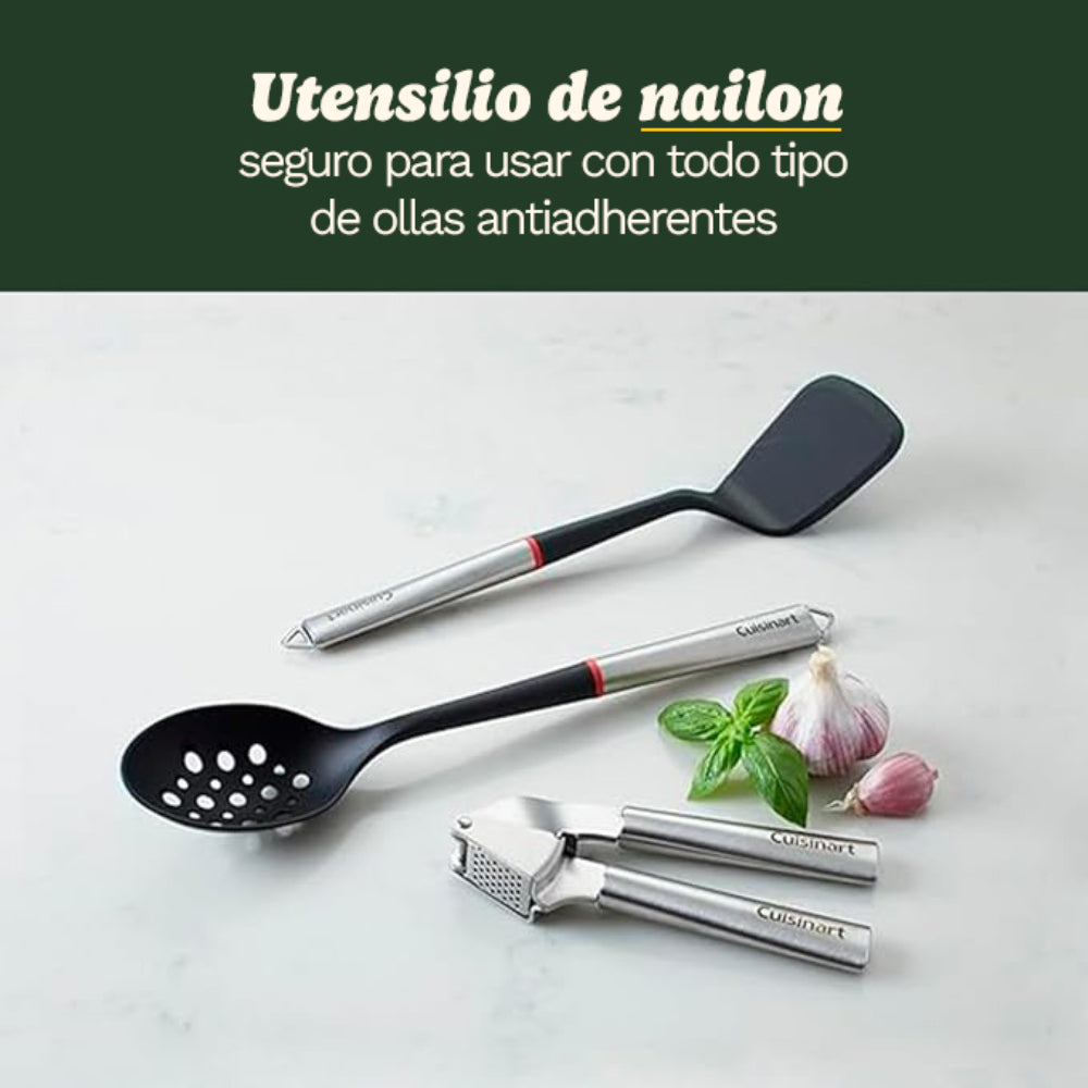 Pala Sólida Negra FusionPro Cuisinart® | Con Mango De Acero Inoxidable