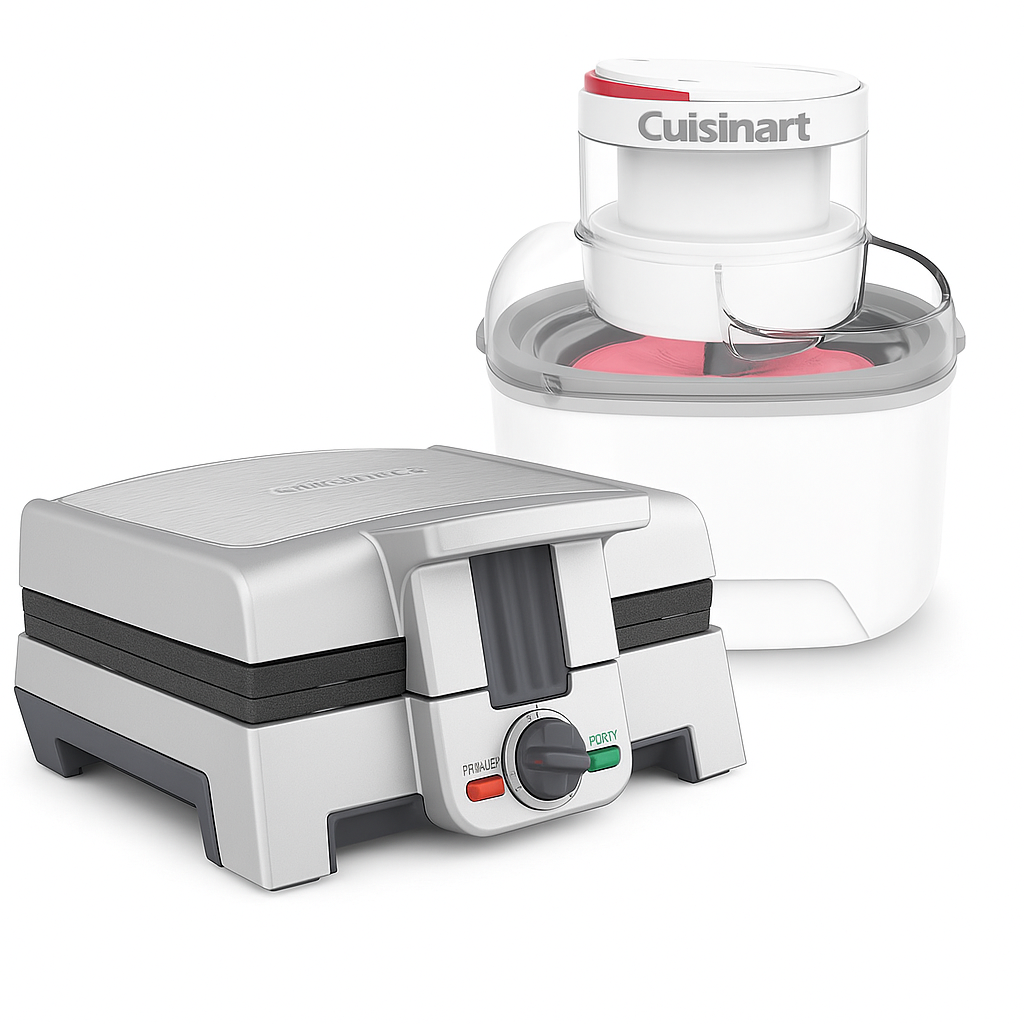 Combo Máquina para Palitos de Waffles WAF-ST6 + Máquina para Helados ICE-M10 de Cuisinart®