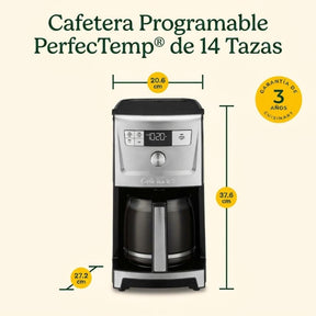 Cafetera Programable de 14 tazas DCC-3500SSCC de Cuisinart®