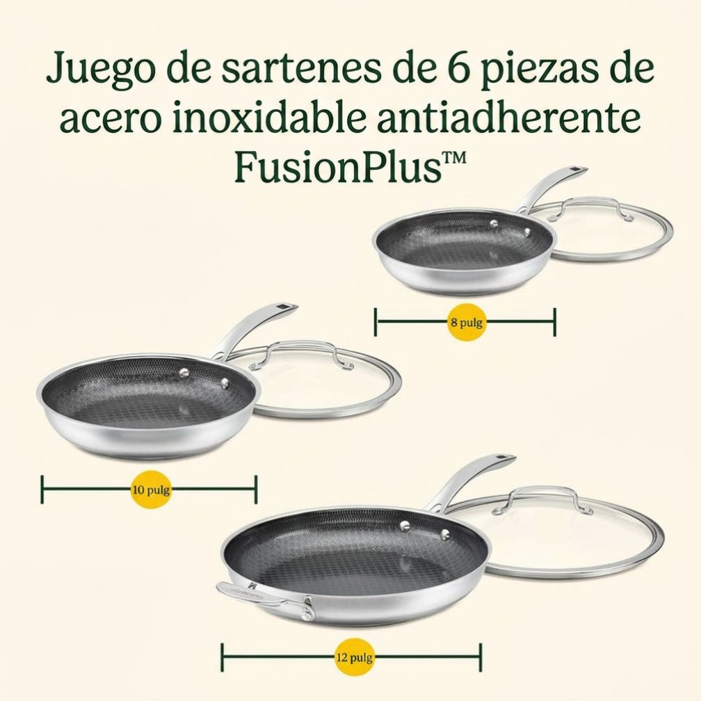 Set de Sartenes FusionPlus™ de 6 pcs FPS-6SSCRC de Cuisinart®
