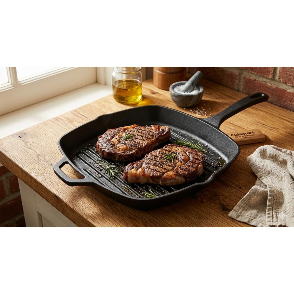Sartén de Hierro Fundido Cuadrado Tipo Parrilla Chef's Classic™ PCI30-23 de Cuisinart®