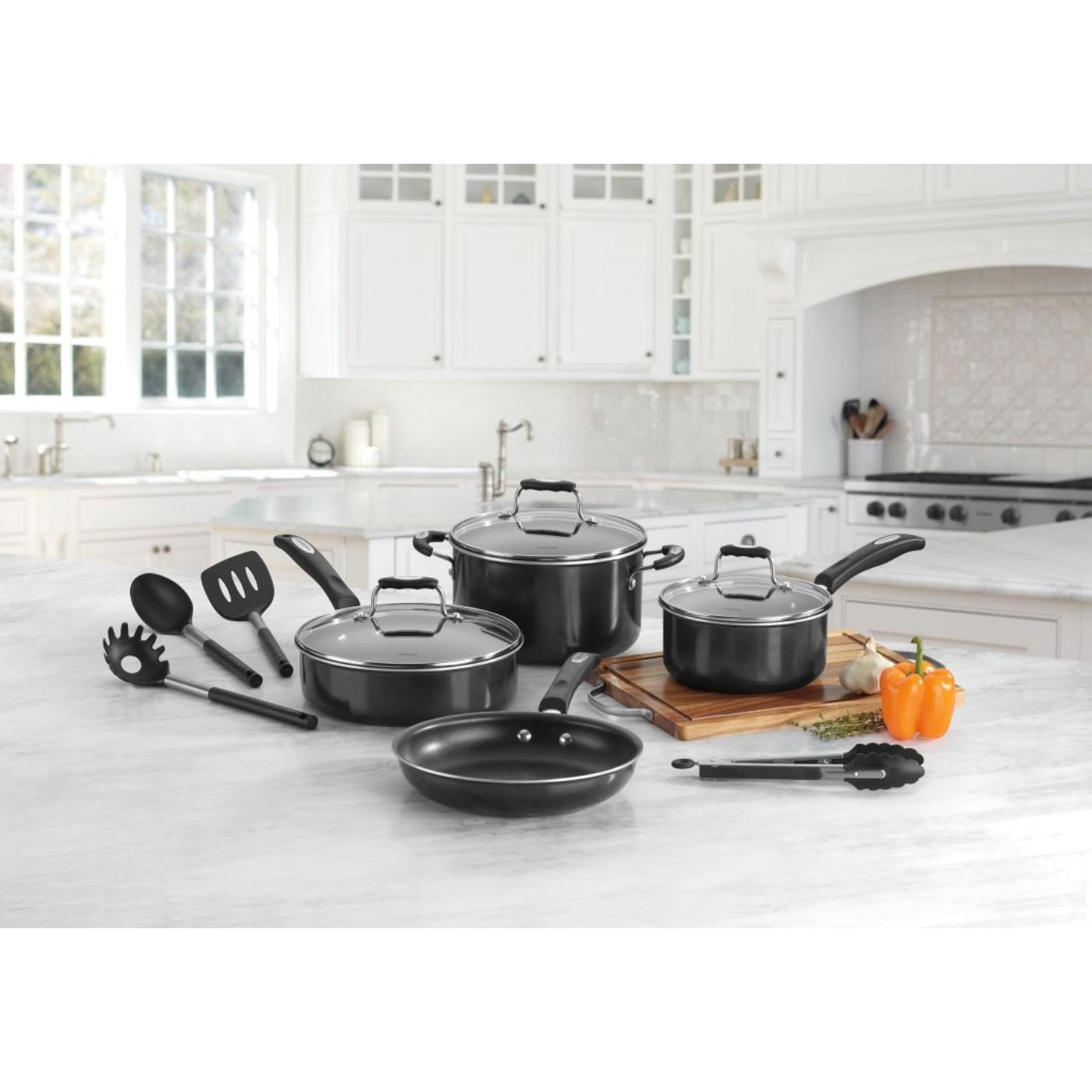 Set De Ollas Antiadherentes, Aluminio, 11 Piezas P57-11BK de Cuisinart®_004